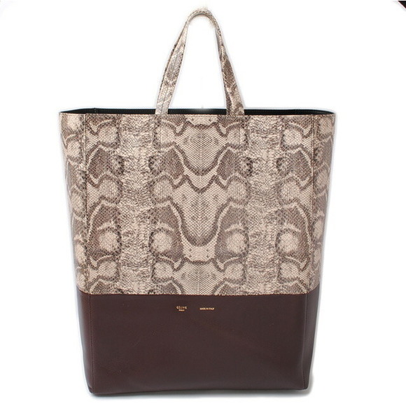 Celine Tote Bag Cabas Python Pattern Brown Beige - Picture 1 of 5